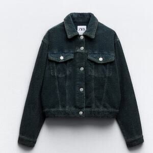 ZARA TERRYCLOTH EFFECT DENIM JACKET